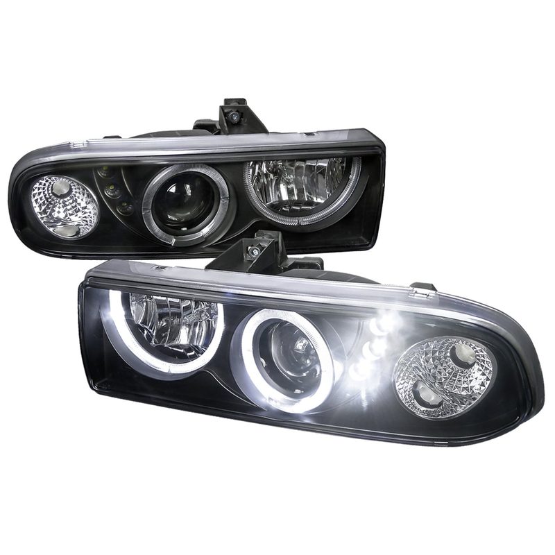 1998-2004 Chevy S10 Dual Halo Projector Headlights Matte Black/Clear Lens