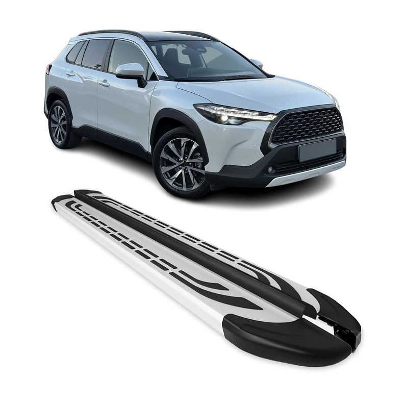 2022-2026 Toyota Corolla Cross Running Boards Side Steps Silver