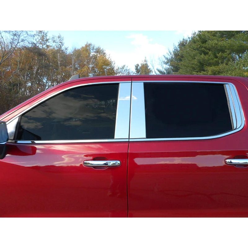 2019-2025 Chevrolet Silverado Stainless Steel Pillar Trim 10 Pcs
