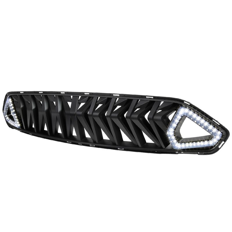 2018-2023 Ford Mustang Shark Hood Grille w/3D Smoke LED Turn Signal Lights