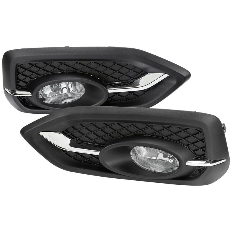 2014-2015 Honda Civic Coupe H11 Fog Lights Kit Chrome Housing/Clear Lens
